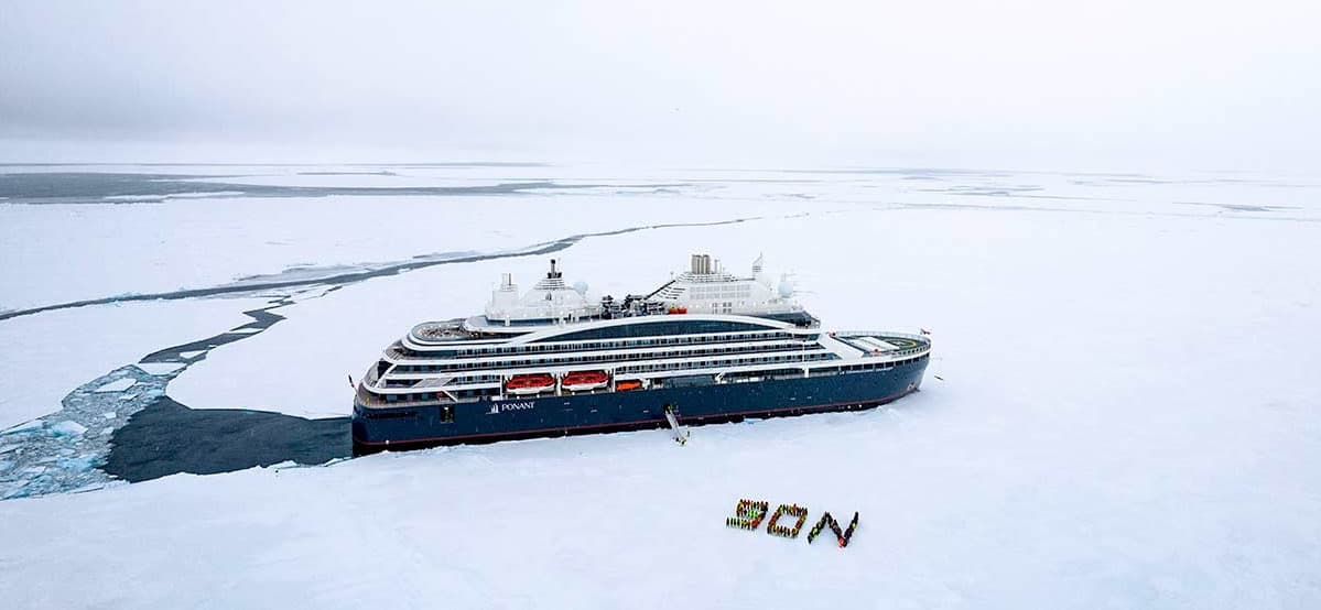 The Geographic North Pole and the east coast of Greenland