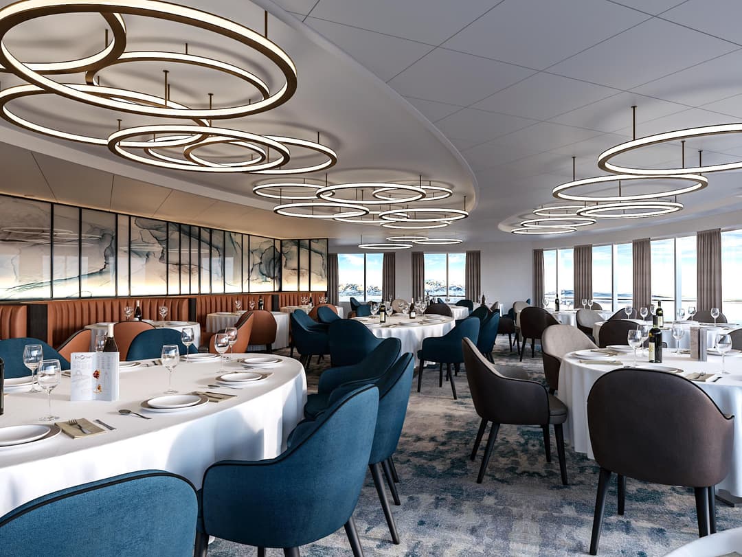 Quark Expeditions Ultramarine Restaurant Rendering