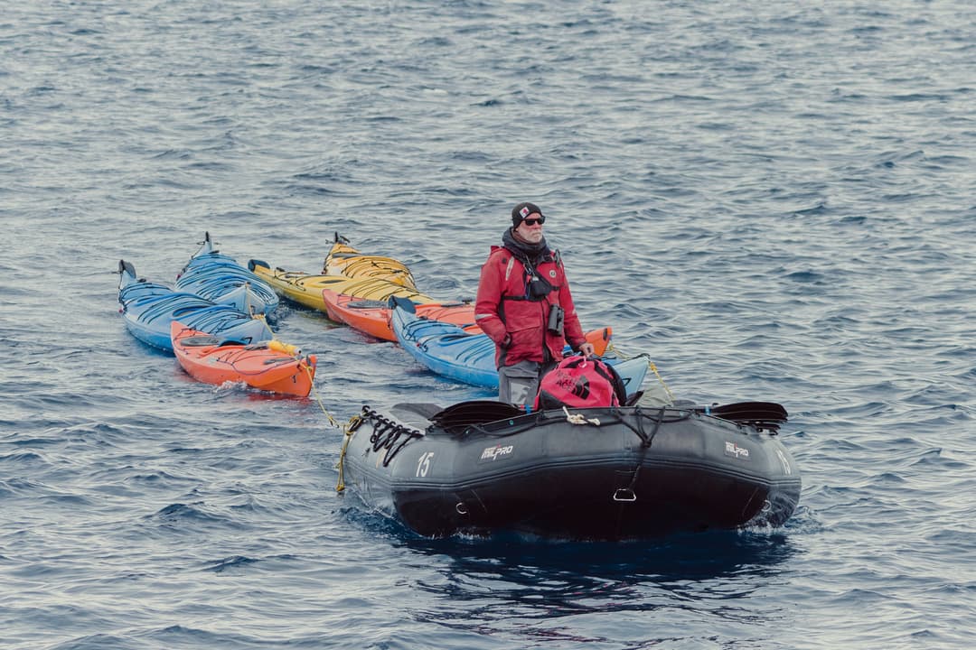 Quark Expeditions, Expedition Leader On A Zodiac In Antarctica 2 ©Gajan Balan