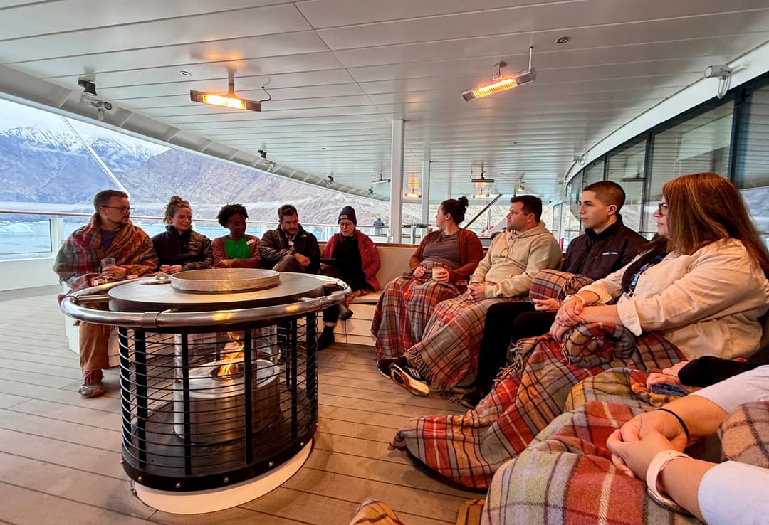 Ng Le Ng Endurance Fire Pit On Observation Deck ©Angela Thomas & Lindblad Expeditions