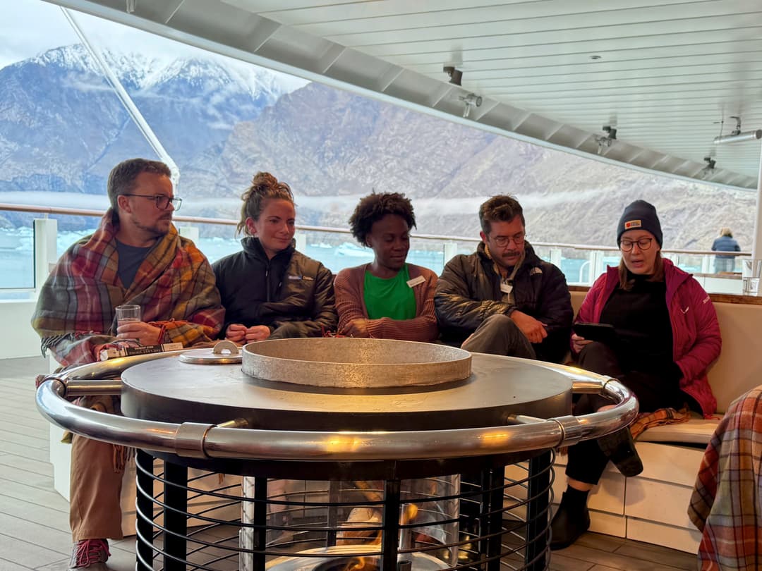 Ng Le Ng Endurance Fire Pit On Observation Deck 2 ©Angela Thomas & Lindblad Expeditions